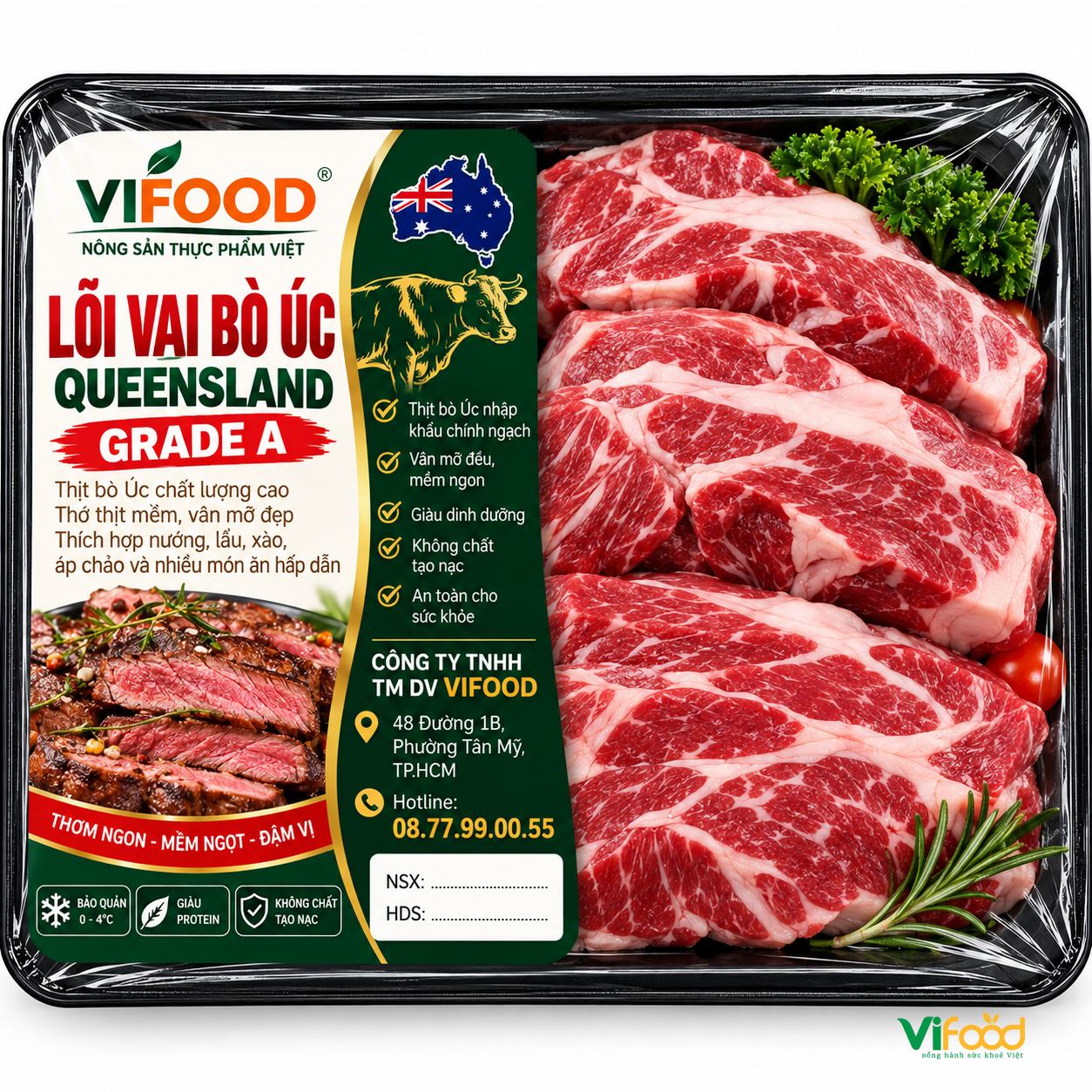 Hình ảnh sản phẩm Lõi vai bò Úc Queensland grade A Lõi vai bò Úc Queensland grade A - hình ảnh sản phẩm