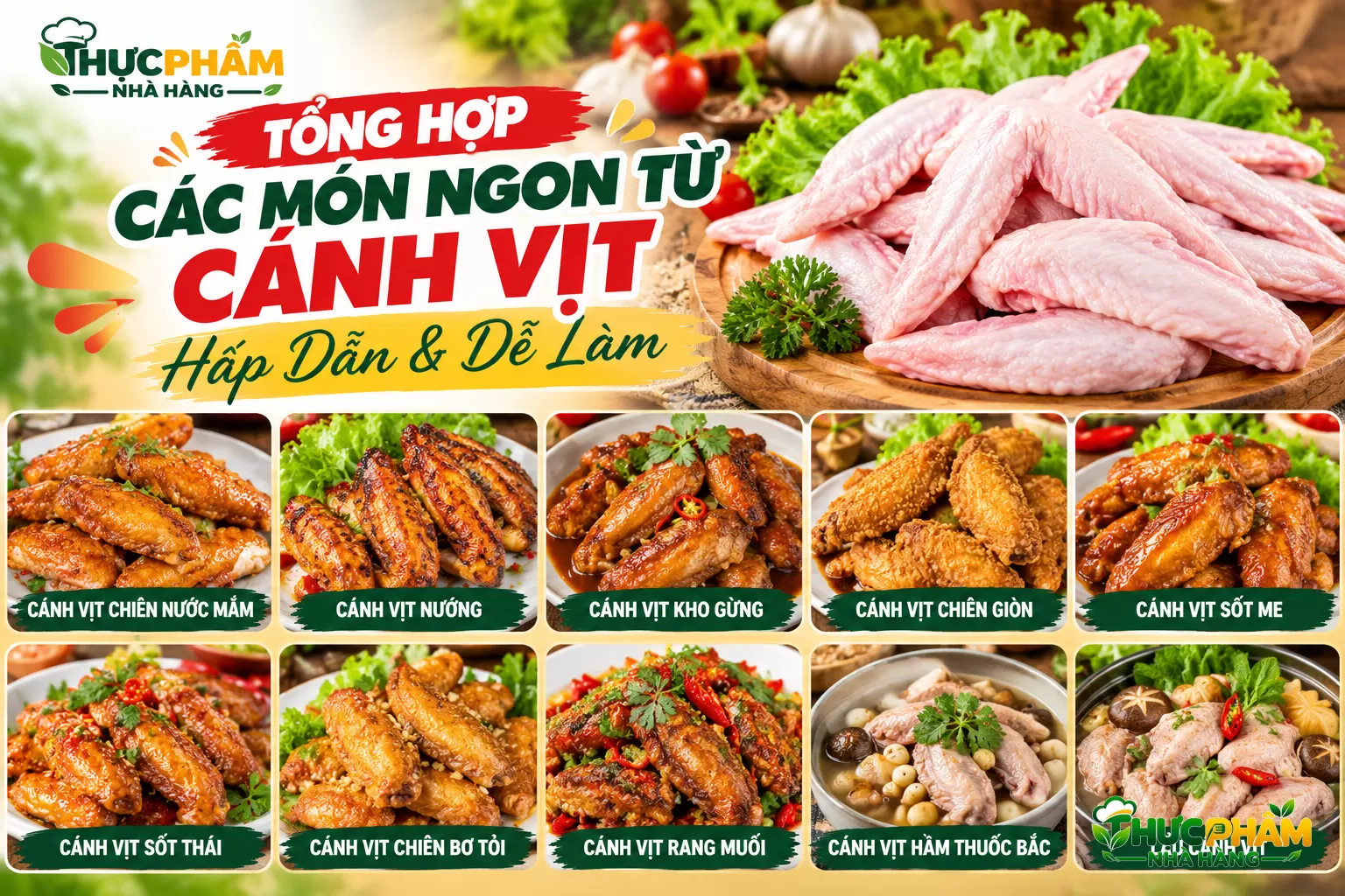 TỔNG HỢP CÁC MÓN NGON TỪ CÁNH VỊT HẤP DẪN & DỄ LÀM