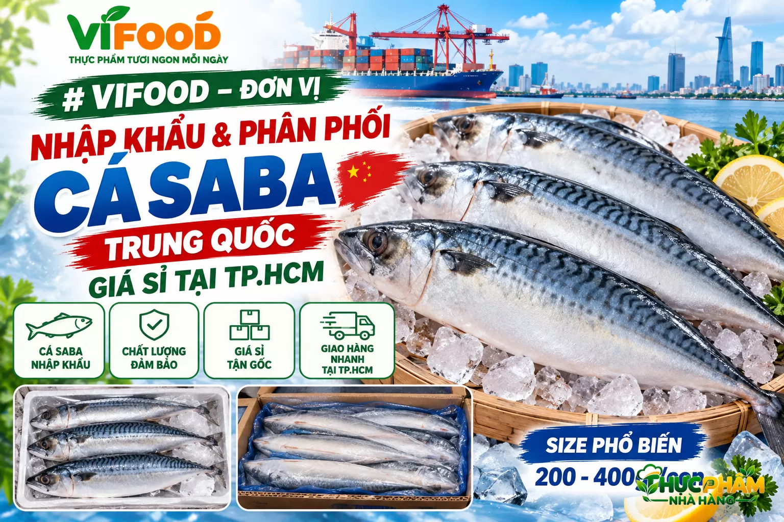 VIFOOD Nhập Khẩu & Phân Phối Cá Saba TQ Giá Sỉ Tại TP.HCM