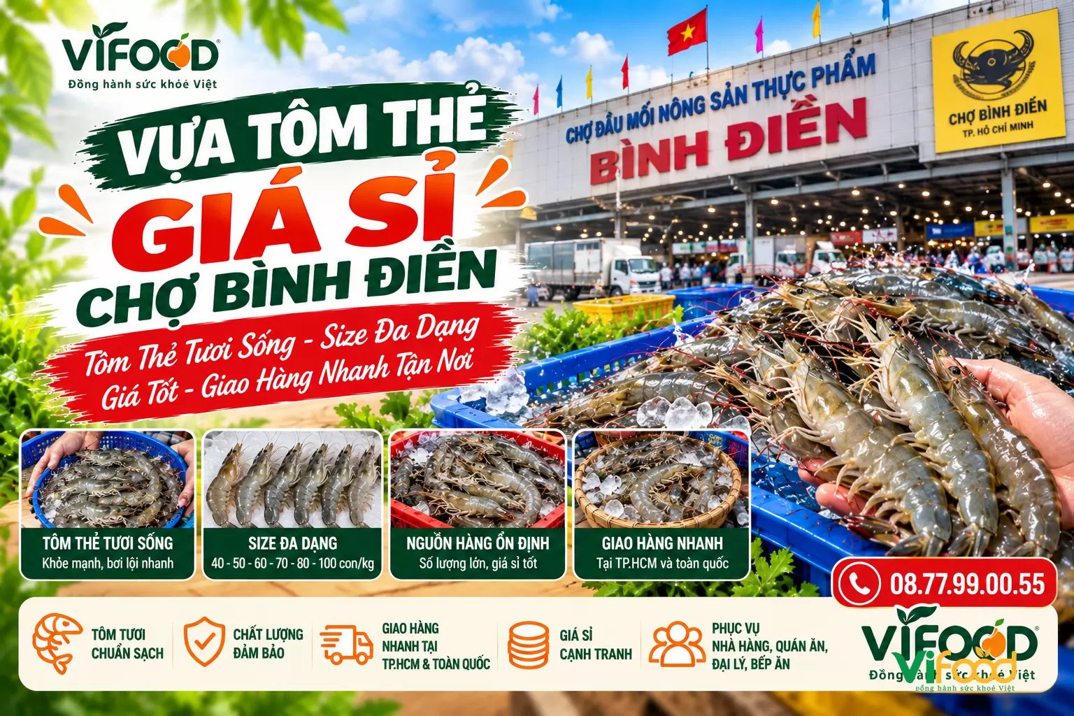 Vựa Tôm Thẻ Giá Sỉ Chợ Bình Điền